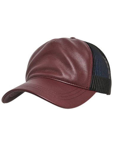 FLE-6606LT-Leather Trucker Cap